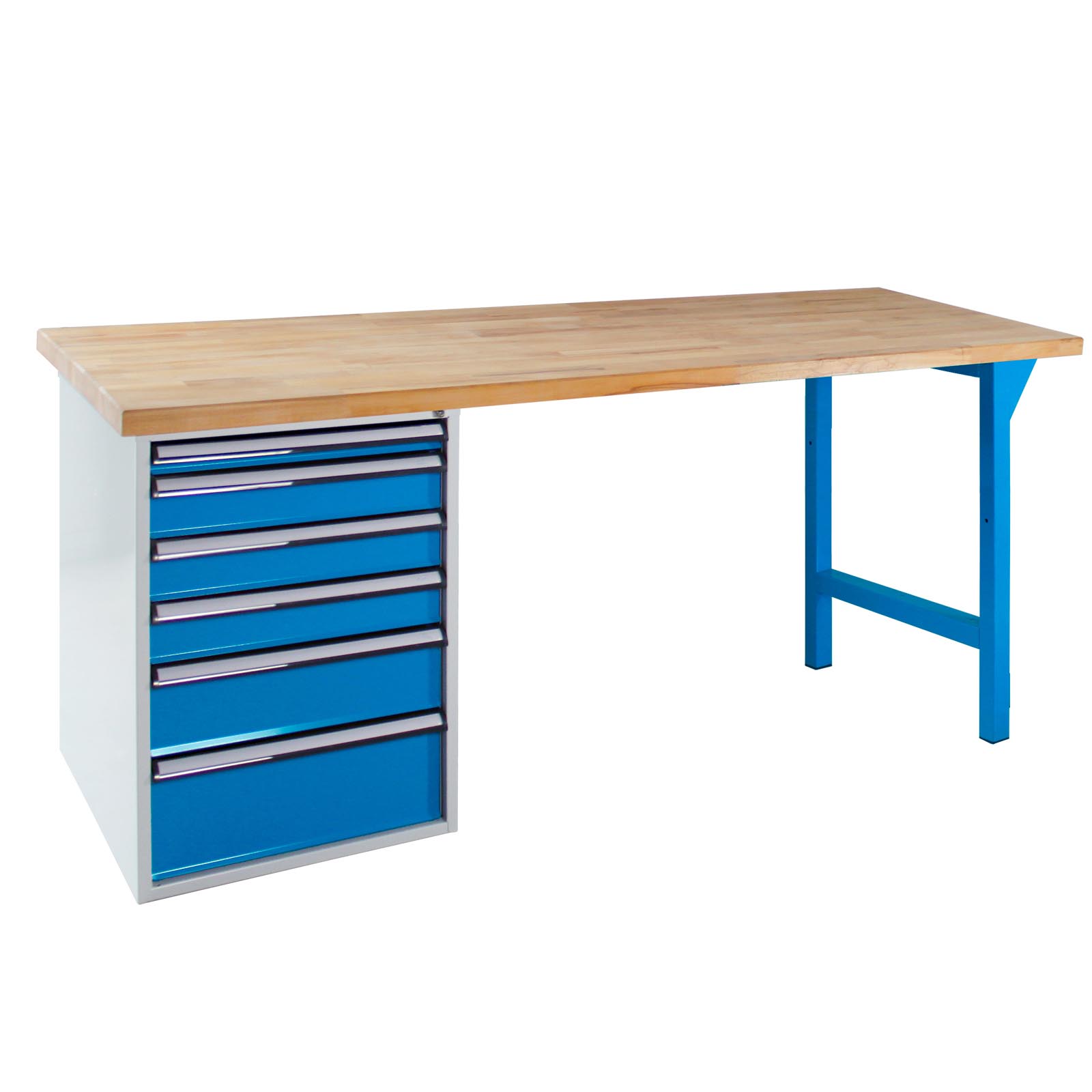 ADB Werkbank PROFI 1500 mit 6 Schubladen Lichtblau (RAL 5012) 2 inovatec-werkbank-6-schubladen-850x750x1500-2.jpg